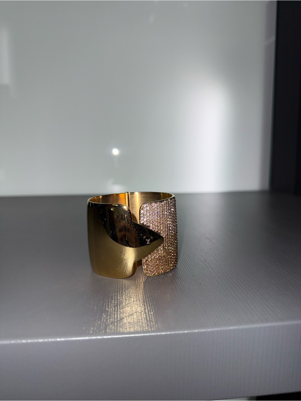 ✨ LOUIS VUITTON PAVÉ CRYSTAL WIDE CUFF BRACELET | GOLD TONE | STATEMENT LUXURY